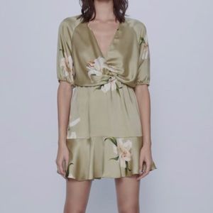 Zara Print Dress With Knot